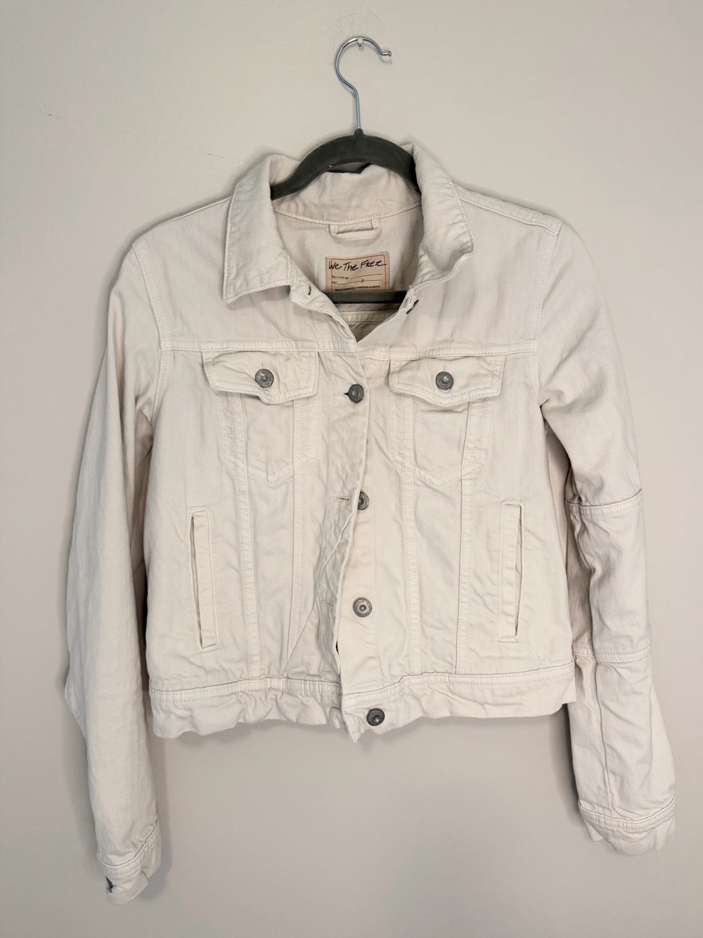 Free People We The Free Cream Denim Jacket S